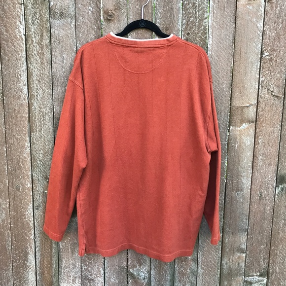 Mens top burnt orange sweater XL haggar fall shirt - Picture 2 of 7